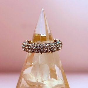 Anthropologie Two-toned crystal-encrusted ring